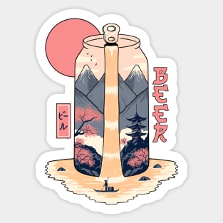 Beer japanese landscape Sticker